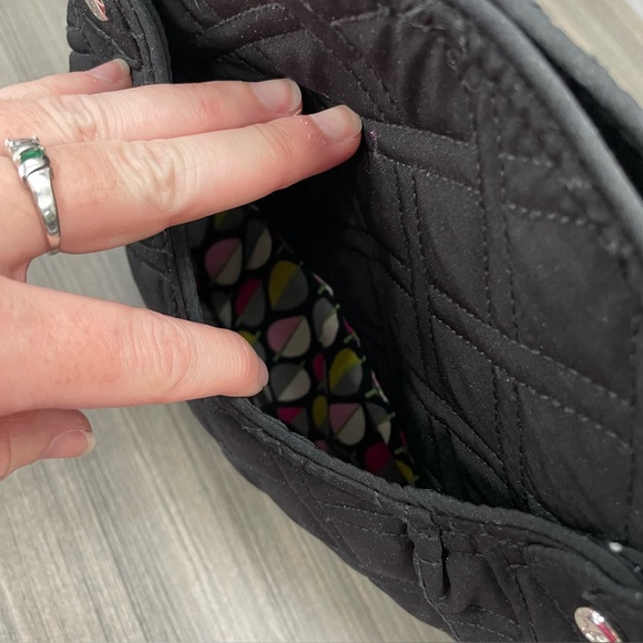 Vera Bradley Black Iconic Glenna Satchel Bag - Picture 6 of 15